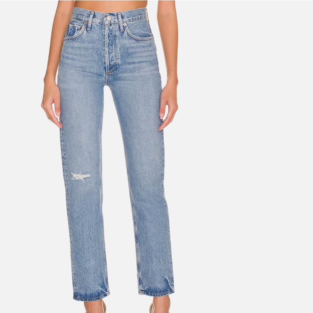 Agolde 90s pinch waist high rise straight in abstract